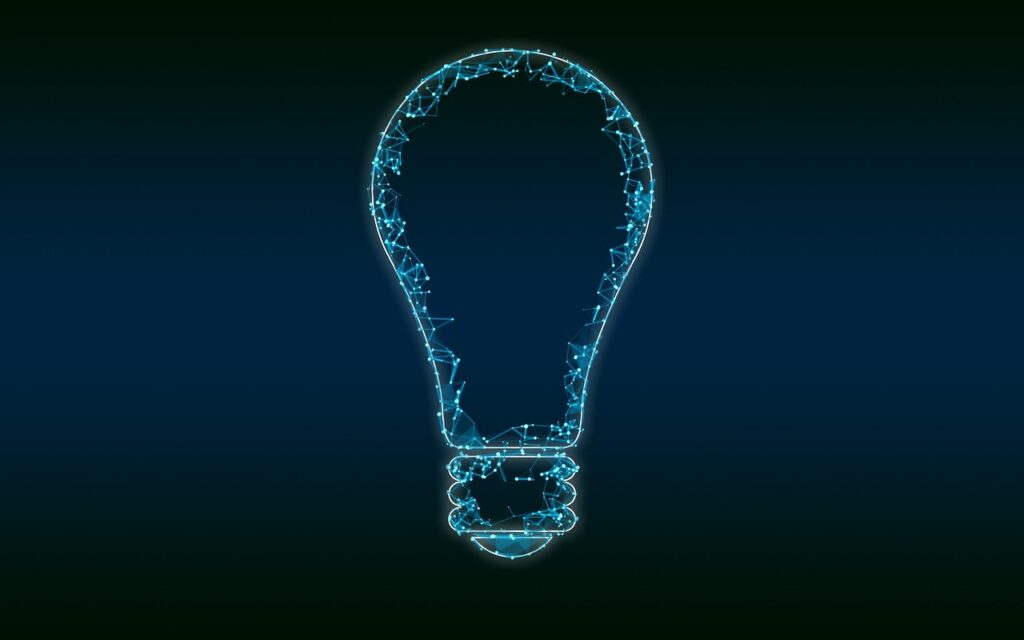 Digital Lightbulb Representing Innovation and Creativity