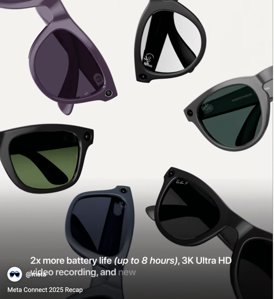 Smart glasses marketing emphasises style variety and battery life improvements while overlooking accessibility customisation and safety education needs