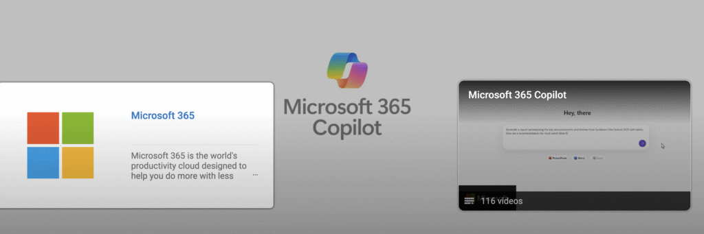 365 Copilot logo and splash screen for PowerPoint deck creation